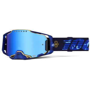 ÓCULOS 100% ARMEGA LE GOGGLE BRUNI SIGNATURE - NAVY BLUE/GOLD ESPELHADO
